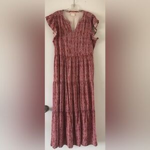 Sweet Magnolia Rust Red Maxi Dress Size L